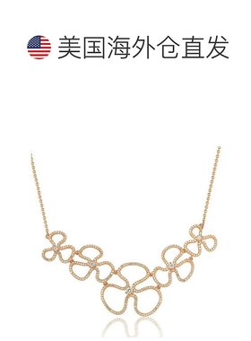 自营 Suzy Levian 玫瑰纯银立方氧化锆花卉细项链 - 粉红色 美国