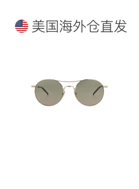 自营saint laurent圆框金属太阳眼镜-金色金色绿色 美国奥莱直发