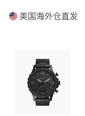 自营Fossil Men's Nate Chronograph, Black Stainless Steel Wat