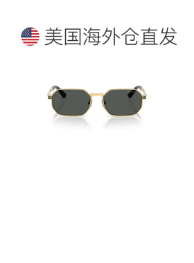 自营versace大胆的几何框太阳眼镜，采用希腊钥匙设计-灰色 美国