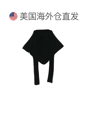 自营jacquemus简约设计的罗纹针织三角围巾-黑色 美国奥莱直发