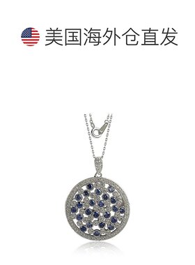 自营 Suzy Levian 纯银蓝宝石和钻石装饰多圆吊坠 - 蓝色 美国奥