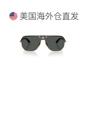 自营versace大方形镜框太阳眼镜，饰有希腊键-灰色 美国奥莱直发