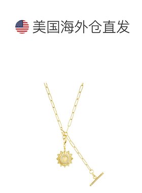 adornia14k 镀金可调节回形针套索，带水晶首字母徽章 - gold-q