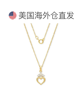 美国直邮Disney 儿童吊坠项链心形珠宝黄金迪士尼