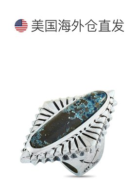 自营 King Baby Concho 银色和斑点绿松石戒指 - 多色 美国奥莱直