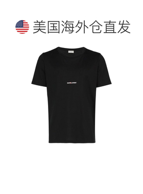 自营Saint Laurent Men's Logo Print T-Shirt - black 美国奥莱