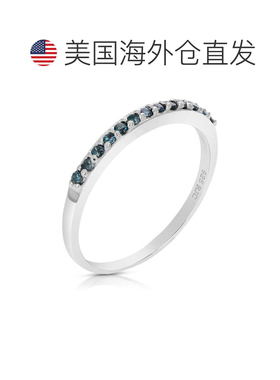 自营vir jewels 1/6 克拉蓝色钻石戒指结婚戒指 .925 纯银爪镶圆