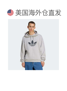 自营Men's adidas ADICOLOR TREFOIL HOODIE - medium grey heath