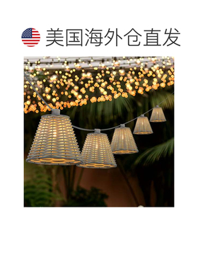 自营jonathan y佩顿10灯室内/室外10英尺经典小屋白炽灯G40假藤帘