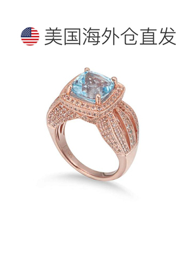 自营 Suzy Levian 纯银 6.04 TCW 蓝色托帕石戒指 - 蓝色 美国奥