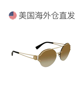 自营Versace Brown Gradient Mirror Gold Round Ladies Sunglass