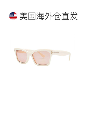 自营Tom Ford Sunglasses Square Full Rim, Ivory Frame And Pin