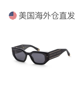 自营Philipp Plein女士51毫米闪亮黑色太阳镜-闪亮黑色 美国奥莱