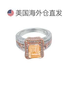 自营Suzy Levian 纯银橙色黄水晶 5.2 克拉戒指 - 橙色 美国奥莱