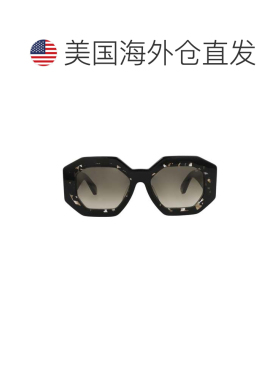 自营philipp plein方形框醋酸酯太阳镜-黑色-黑色-绿色 美国奥莱