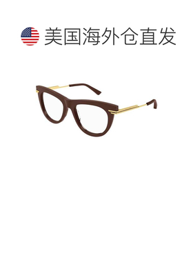 自营bottega veneta金色Bv1297o金属猫眼太阳镜-白色 美国奥莱直