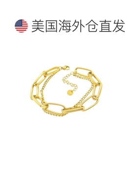 自营 adornia大回形针混合链手链 金色 - 黄色 美国奥莱直发配饰