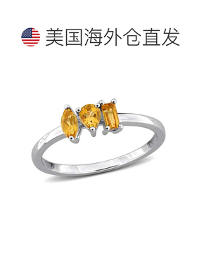 自营Mimi & Max Multi-Gem Three Stone Ring Sterling Silver -