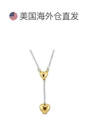 自营 925 纯银钻石切割 Rolo 链上的 Mimi & Max 黄色心形坠饰项