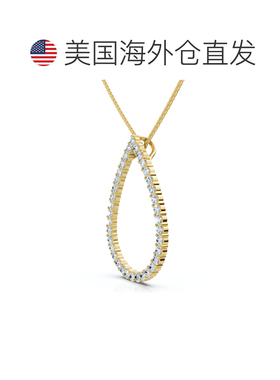 自营pompeii31Ct Pear Shape Diamond Pendant White or Yellow G