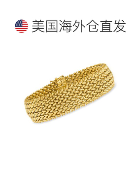 自营Ross-Simons 意大利 14kt 黄金宽 Riso 链式手链 - 8 英寸 美