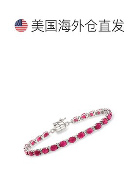 ross-simons罗斯-西蒙斯鲁比和 . 925 纯银白色托帕石网球手链，