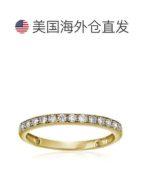 自营vir jewels1/5 cttw 锯状滚边钻石结婚戒指 14K 白金爪镶圆形