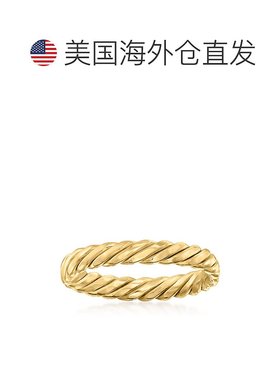 自营 Ross-Simons 14kt 黄金扭纹戒指 - 黄色 美国奥莱直发