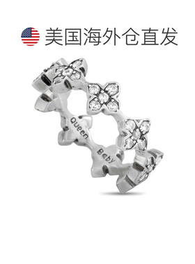 自营King Baby 银色和白色立方氧化锆 MB 十字戒指 - 多色 美国奥