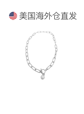 自营 adornia防变色镀银珍珠白夹扣项链 美国奥莱直发吊坠