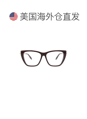自营alexander mcqueen猫眼框醋酸纤维光学镜架-紫色 美国奥莱直