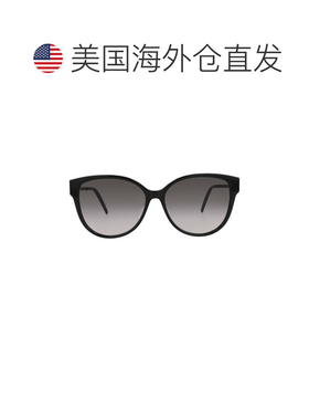 自营saint laurent圆框醋酸纤维太阳眼镜-黑色黑烟 美国奥莱直发