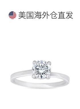 自营 pompeii33/4 克拉钻石单石订婚戒指扭带 14k 白金 - 14k 白