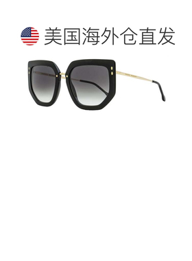 自营Isabel Marant女式几何蝴蝶太阳镜IM0149S 2M29O黑色/金色55m