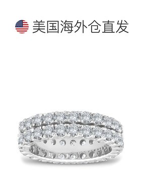 自营pompeii33 1/2 克拉钻石双排永恒戒指女士结婚戒指 14k 白金