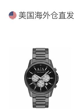自营Armani Exchange Men's Banks Black Dial Watch - black 美
