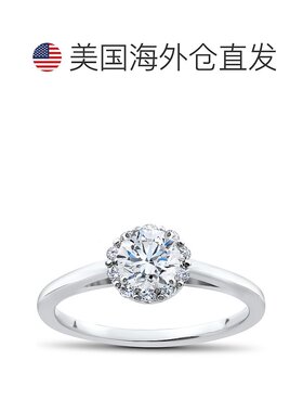 自营 pompeii33/4 克拉实验室制造钻石 Madelyn 光环订婚戒指 14k