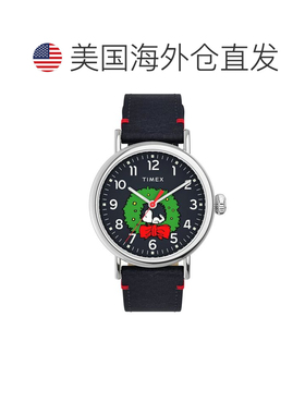 自营Timex Men's Peanuts Featuring Snoopy Black Dial Watch -