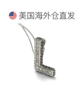 自营Suzy Levian 纯银蓝宝石和钻石装饰字母吊坠 - 蓝色 美国奥莱