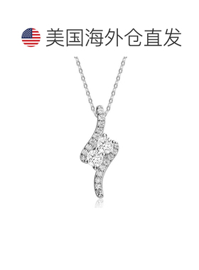 自营genevive纯银透明立方氧化锆口音吊坠项链 - 白色 美国奥莱直