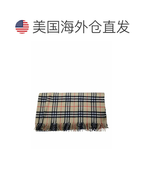 自营burberryVTG CHK复古格子流苏婴儿毯-中性色 美国奥莱直发