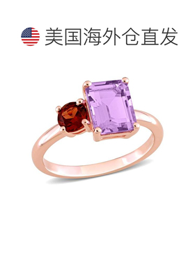 自营 mimi & max2 4/5 克拉 TGW 八角形紫水晶和石榴石镀玫瑰金纯
