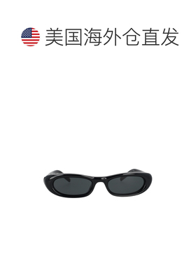 自营saint laurent窄椭圆镜框太阳眼镜，光面处理-灰色 美国奥莱