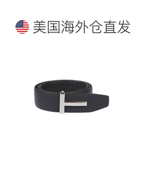 自营tom ford双面小牛皮T型带扣腰带-黑色 美国奥莱直发皮带