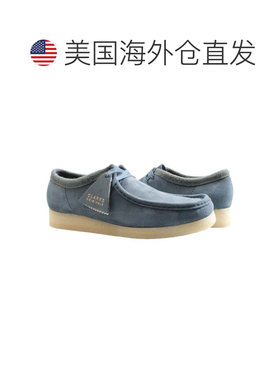 自营Men's Clarks Originals Wallabee Blue Suede Casual Shoes