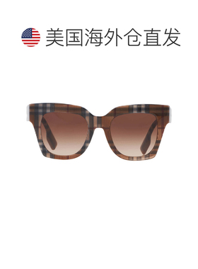 自营Burberry Kitty Brown Gradient Cat Eye Ladies Sunglasses