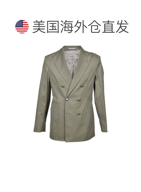 自营Brunello Cucinelli Cotton Men's Blazer - green 美国奥莱