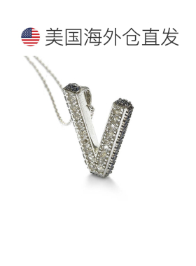 自营Suzy Levian 纯银蓝宝石和钻石装饰字母吊坠 - 蓝色 美国奥莱