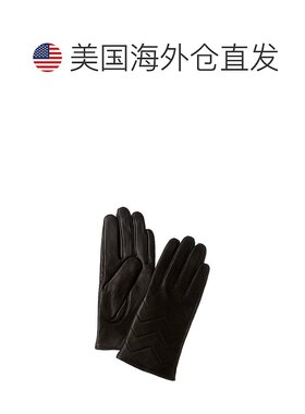 自营Phenix绗缝V羊绒衬里皮革手套-黑色 美国奥莱直发